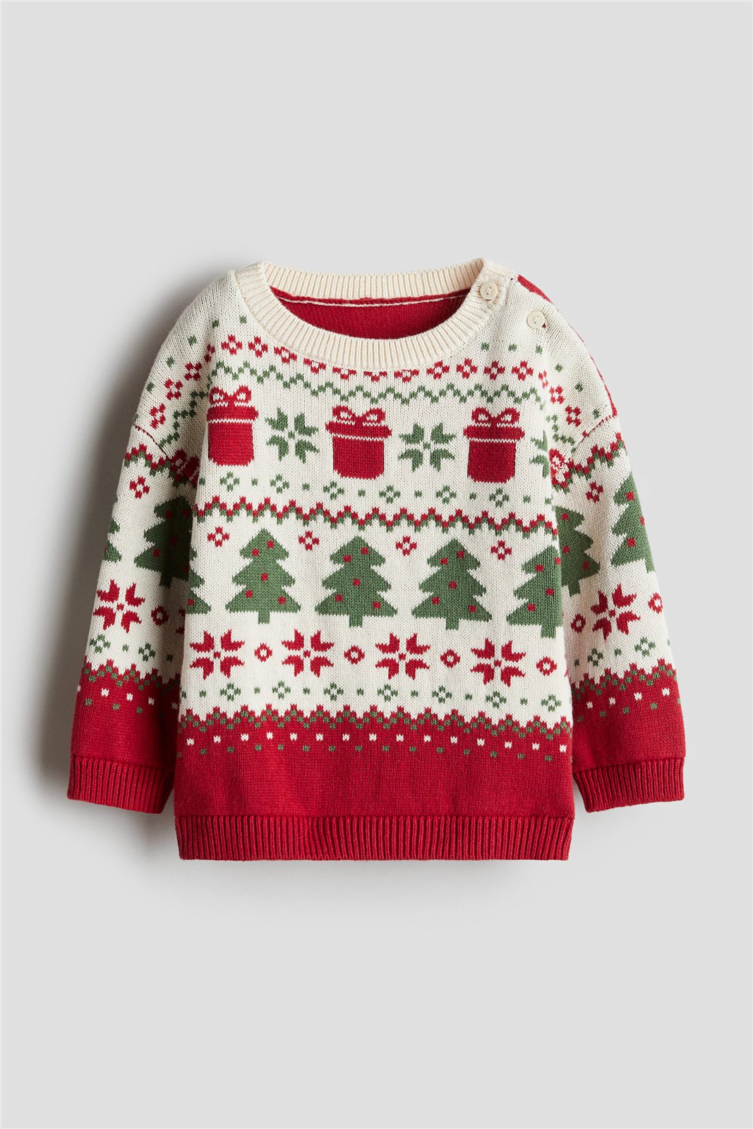 Seasonal Patterned Knit Sweater — knitwear style reference