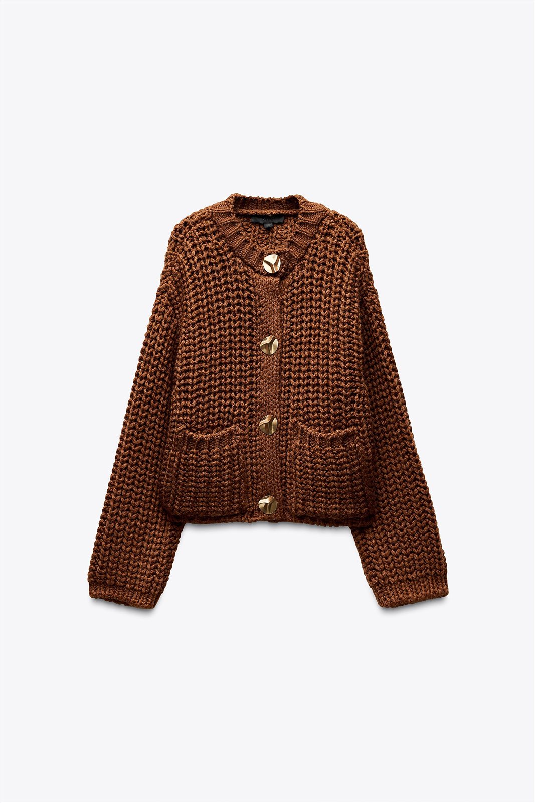 Textured Brown Cardigan — knitwear style reference