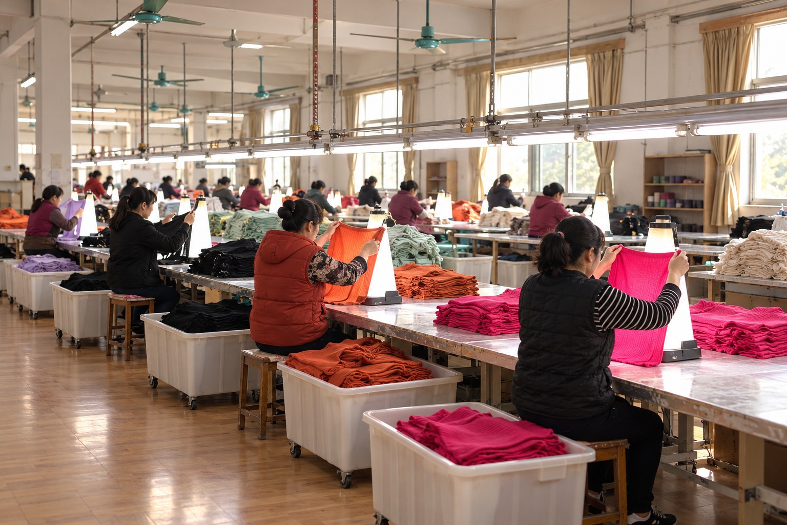 Panel review and garment checking workroom