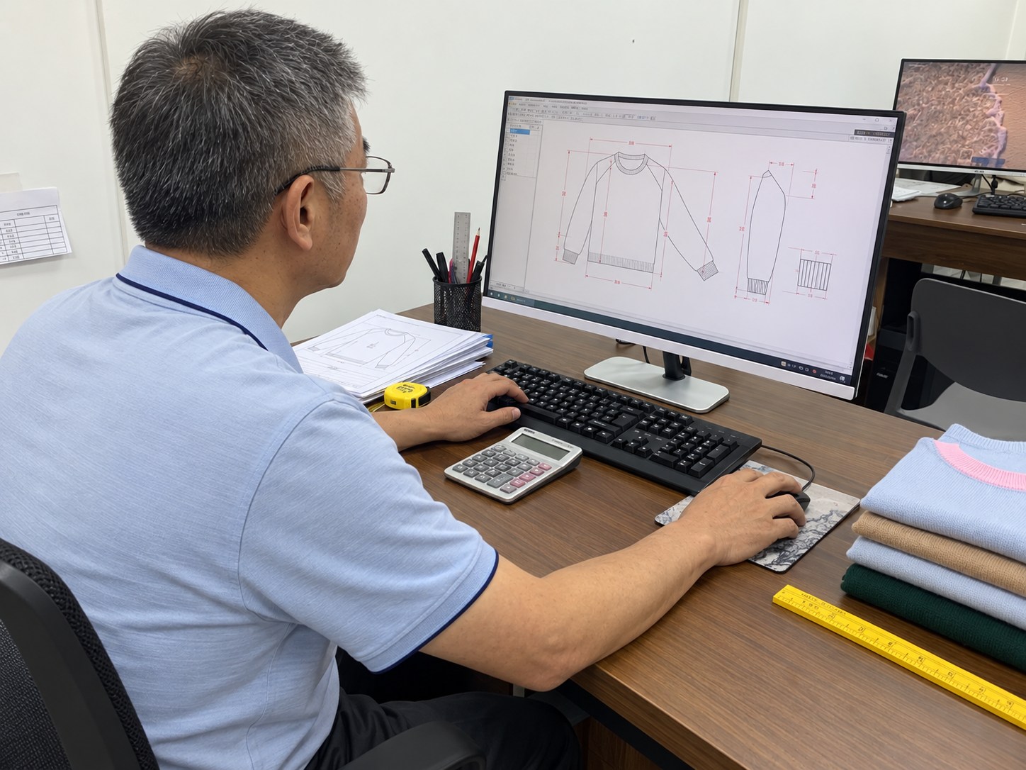 Knitwear technical drawing review