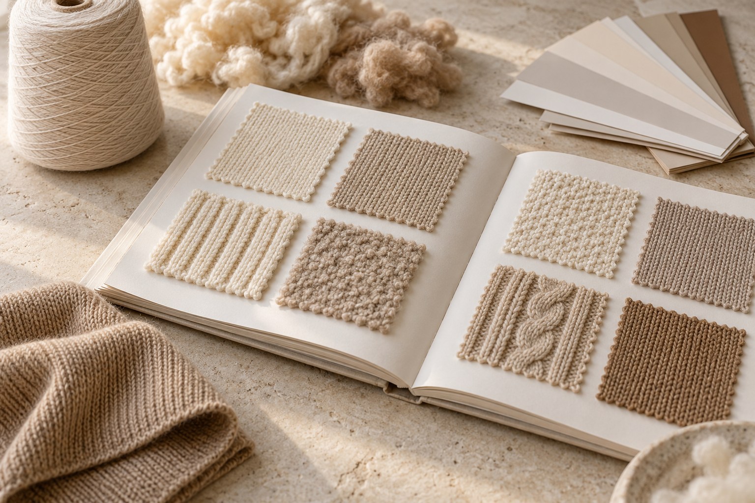 Yarn and stitch swatch book