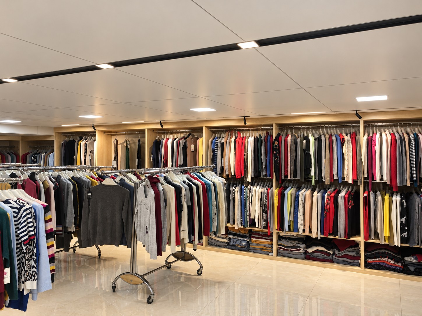 Knitwear samples in the Wayhonk sample room.