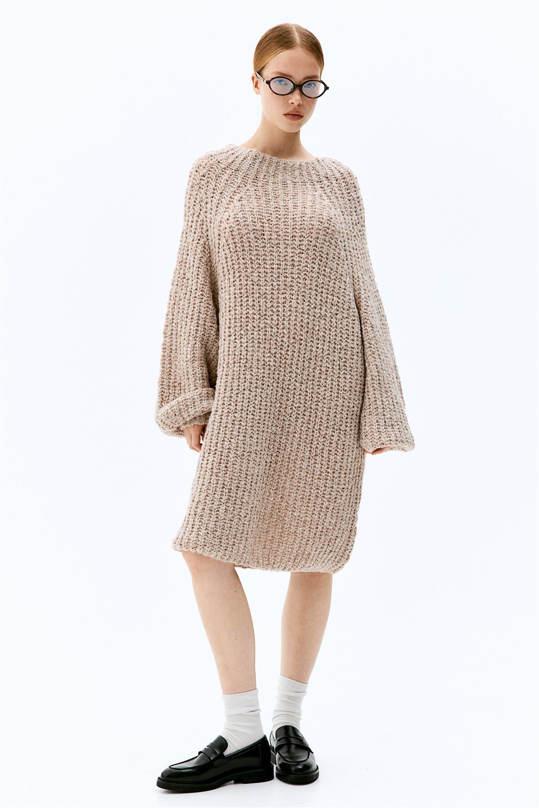 Textured sweater dress
