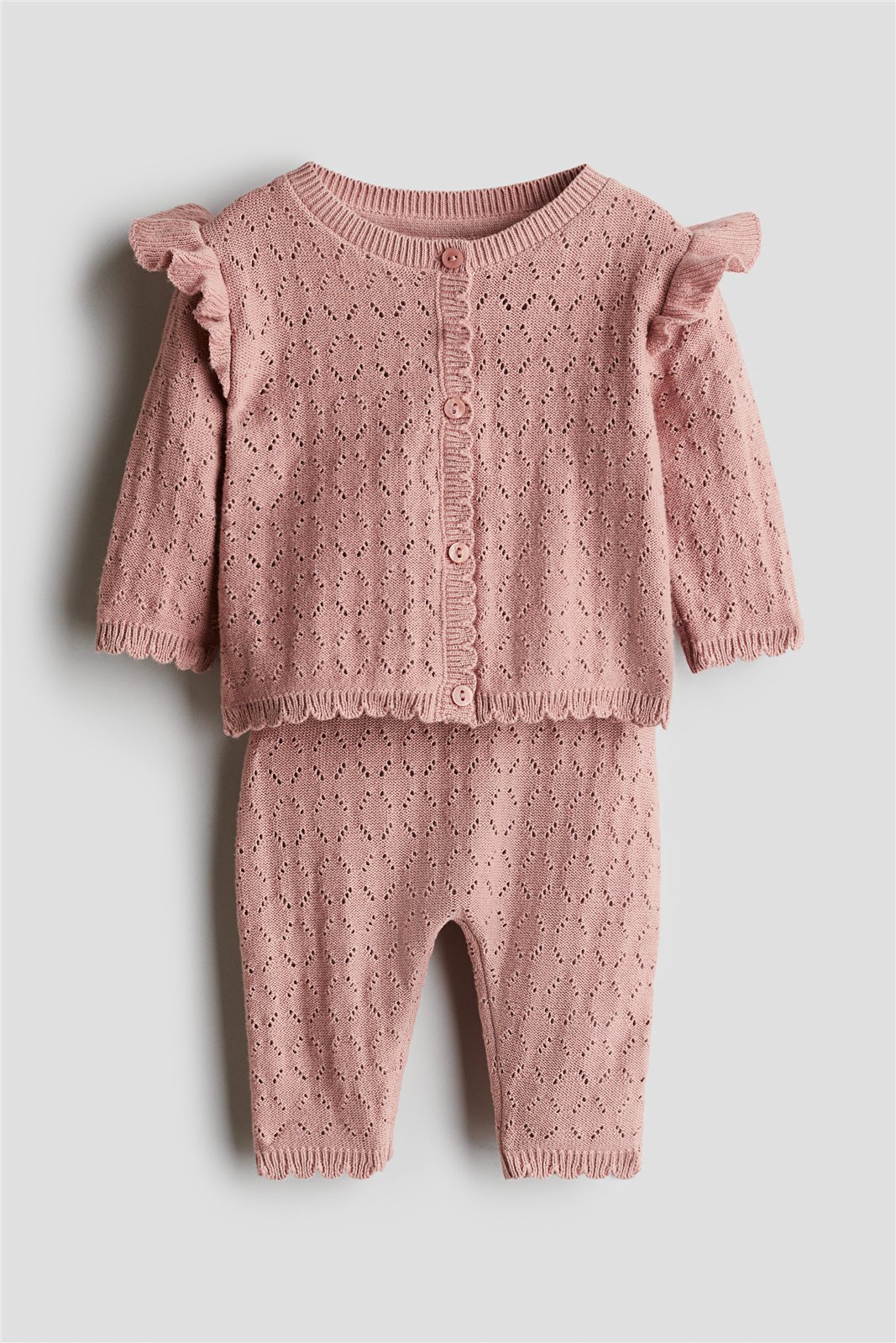 Pointelle knit set