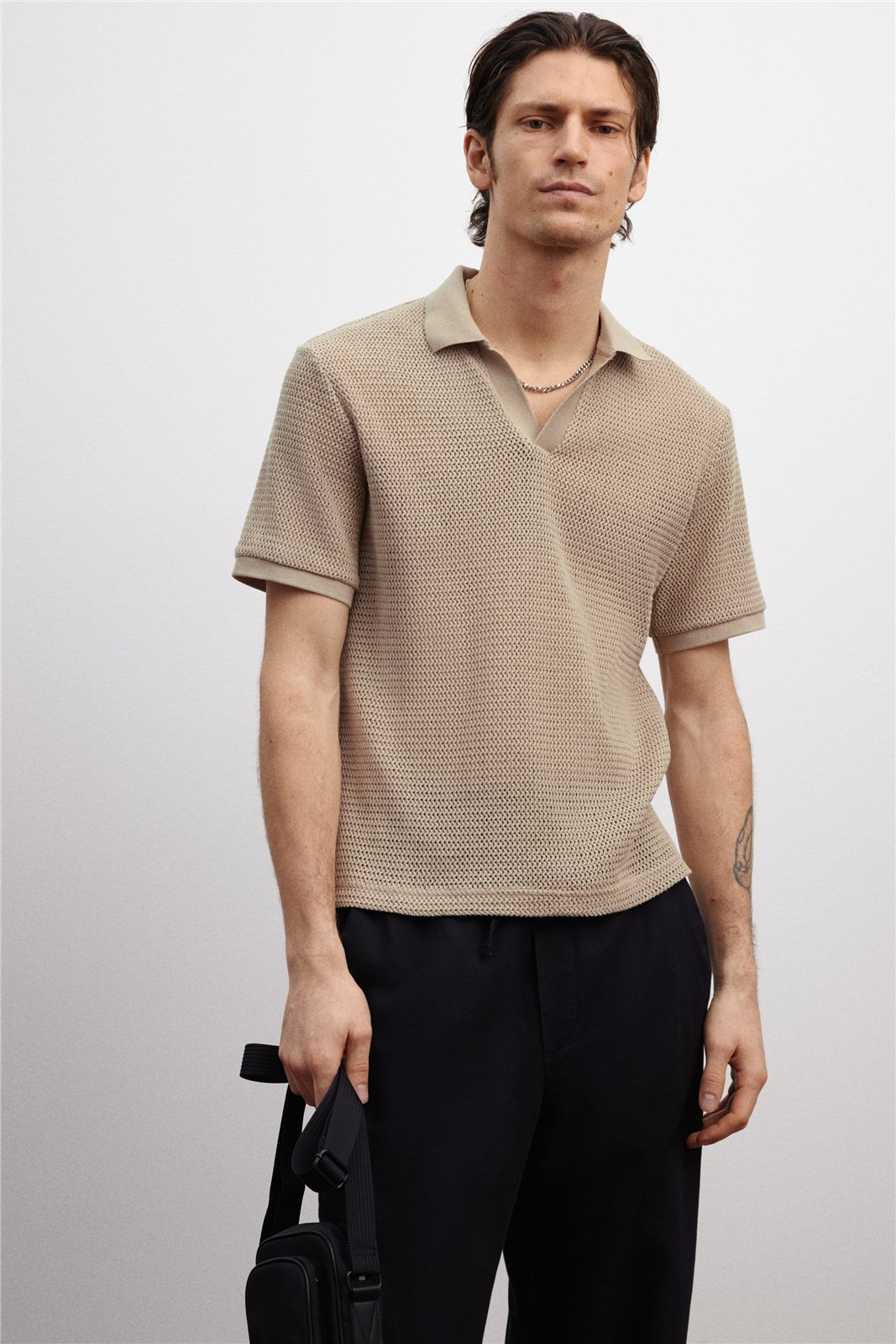 Short-Sleeve Knit Polo — knitwear style reference